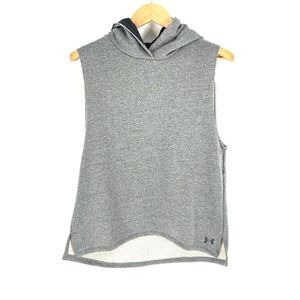 Under Armour UA BTG‎ Terry Sleeveless Hoodie Womens Size M Gray 1373315 Gym